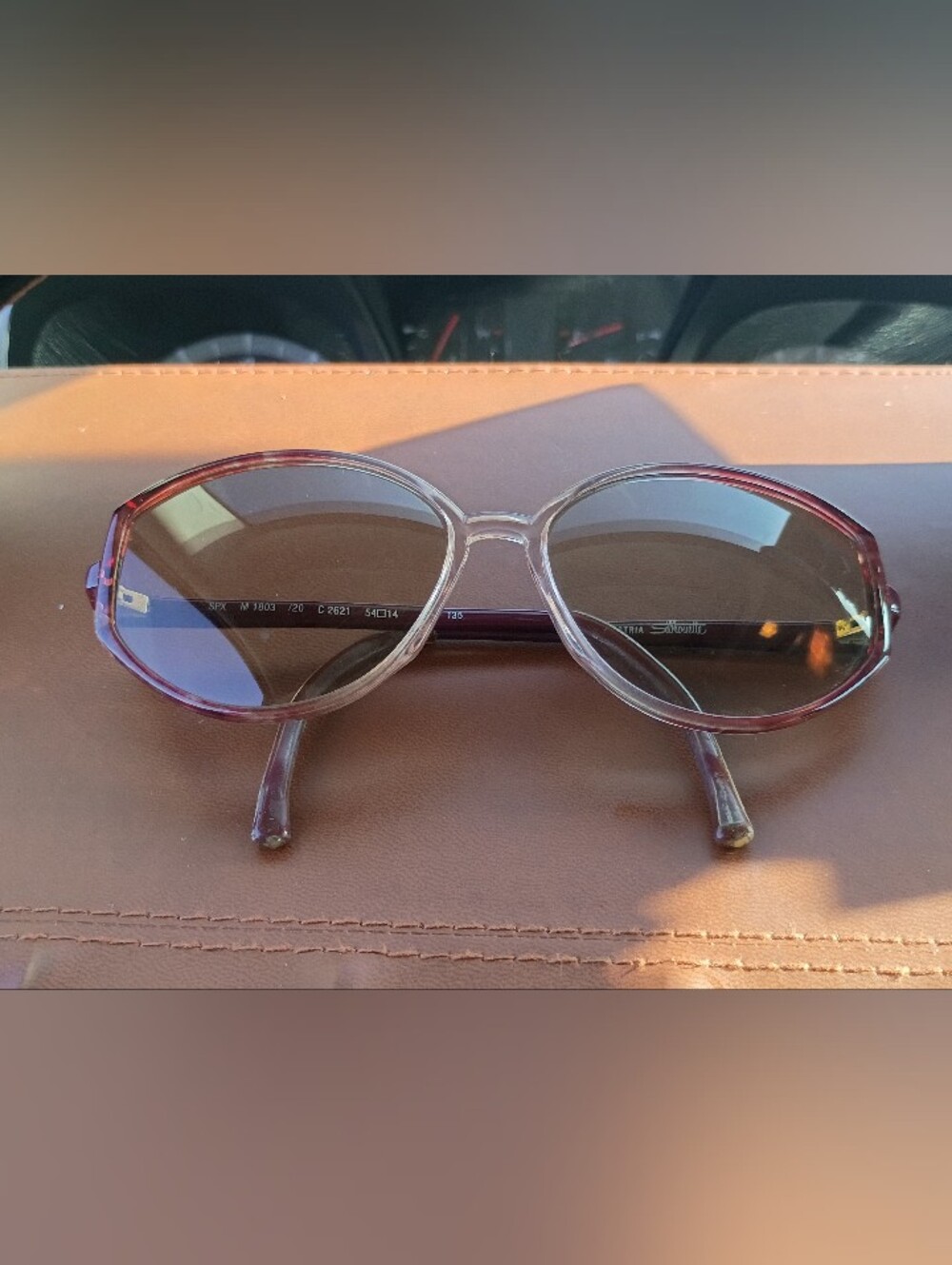 Vintage Silhouette SPX M 1803 Burgundy Oval Sunglasses Made in Austria